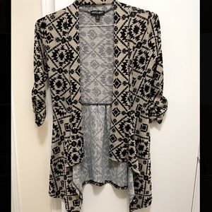 Tan and Black Pattern Cardigan